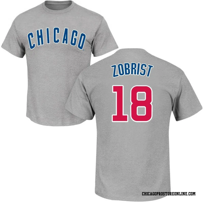 Gray Men's Ben Zobrist Chicago Cubs Roster Name & Number T-Shirt