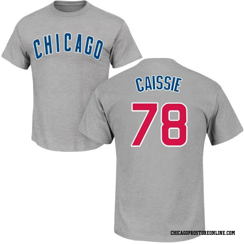 Gray Men's Owen Caissie Chicago Cubs Roster Name & Number T-Shirt