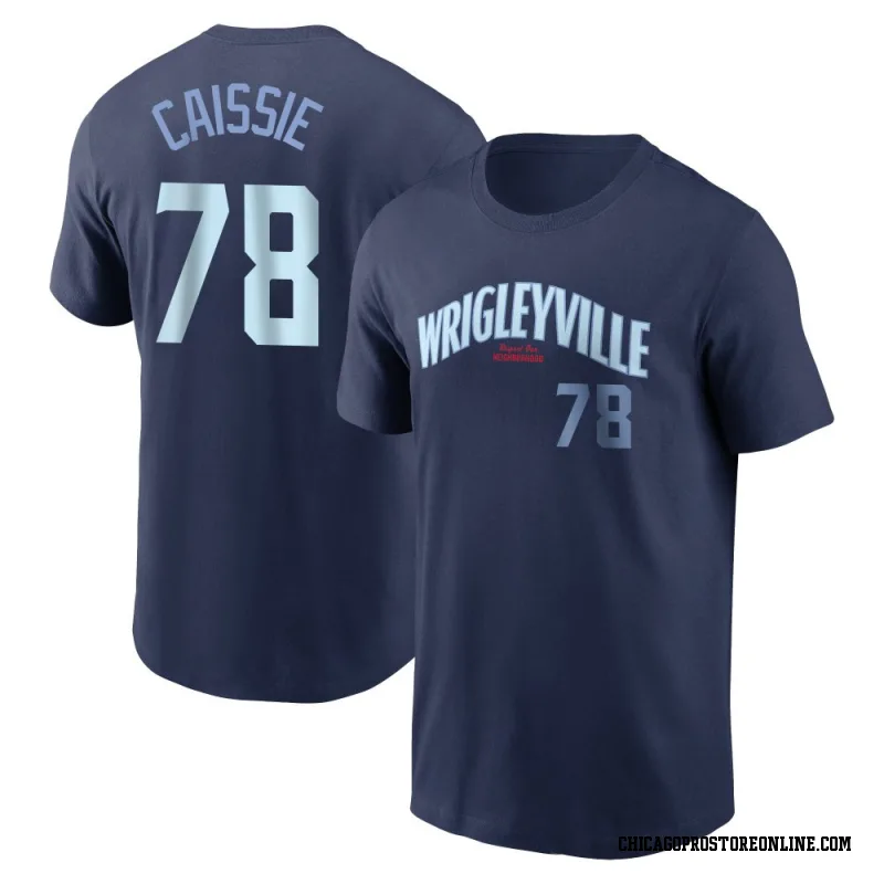Navy Men's Owen Caissie Chicago Cubs City Connect Name & Number T-Shirt