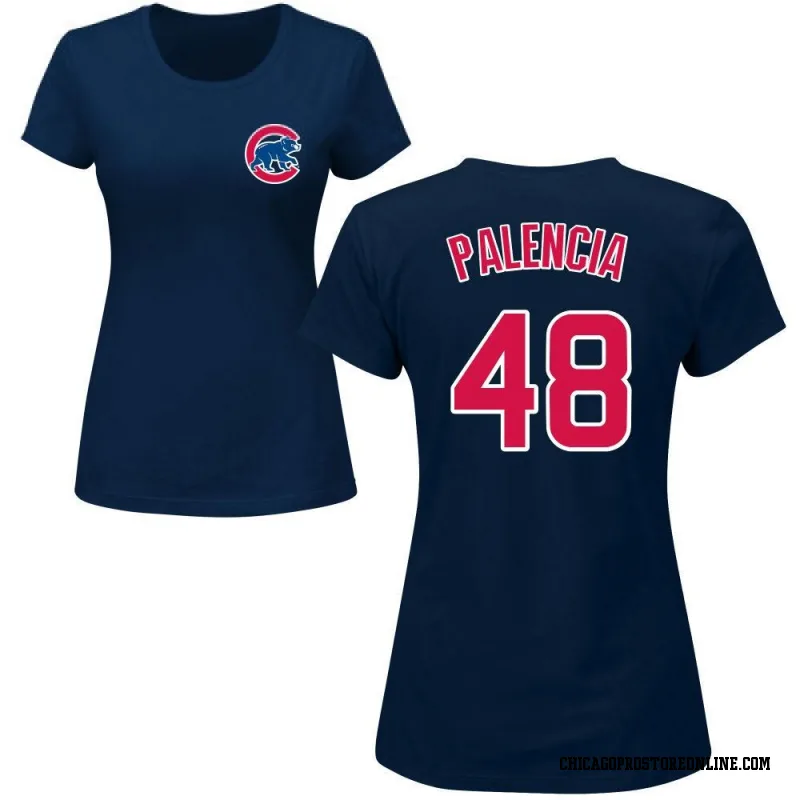 Navy Women's Daniel Palencia Chicago Cubs Roster Name & Number T-Shirt