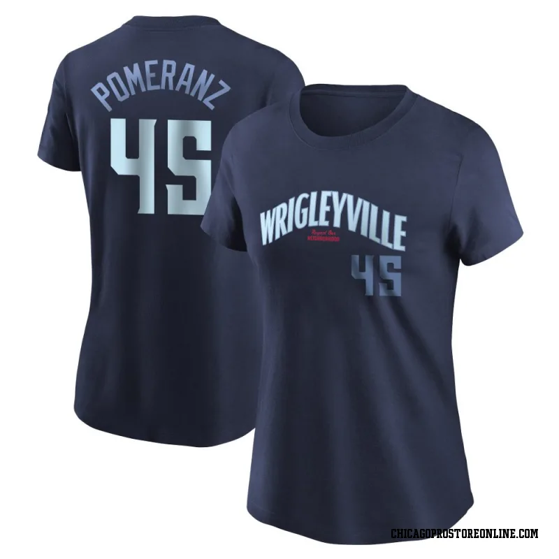Navy Women's Drew Pomeranz Chicago Cubs City Connect Name & Number T-Shirt