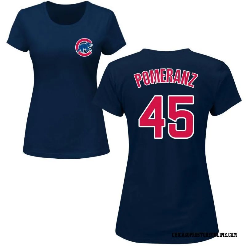 Navy Women's Drew Pomeranz Chicago Cubs Roster Name & Number T-Shirt