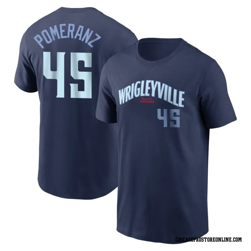 Navy Youth Drew Pomeranz Chicago Cubs City Connect Name & Number T-Shirt