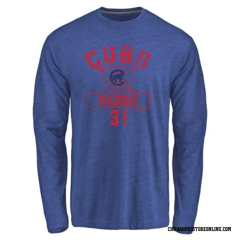 Royal Men's Greg Maddux Chicago Cubs Base Runner Long Sleeve T-Shirt